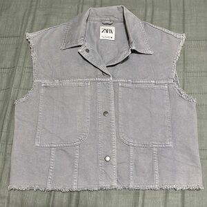 Zara Denim oversized vest.